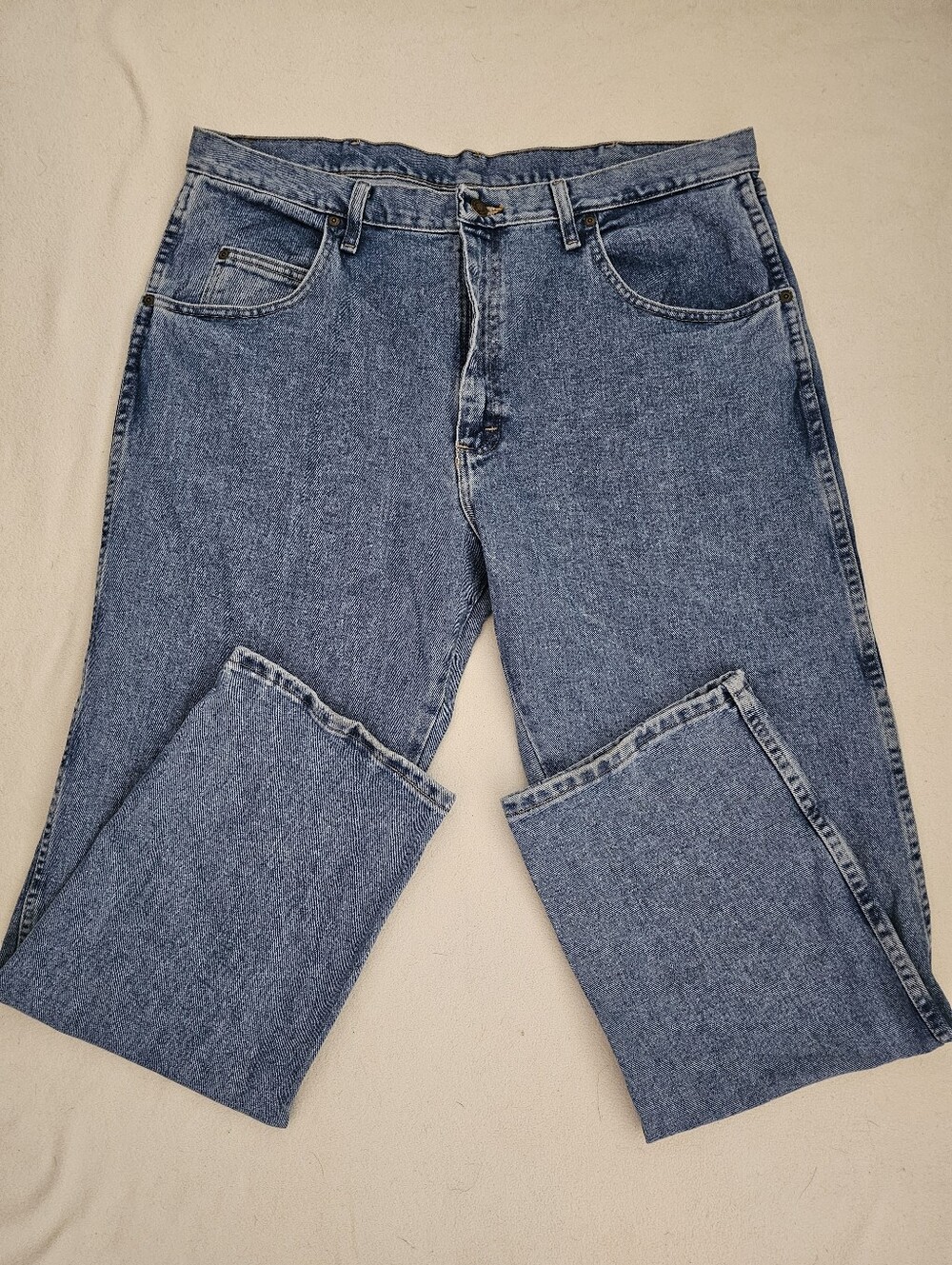 NEW! WRANGLER BLUES Men's Straight Fit Denim Jeans-Blue 100% Cotton W38 L30